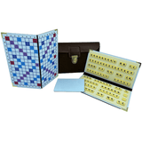 Scrabble Duplicate ou de Voyage en Cuir Vegan - Magnétique - Pliant - Marron - Jeux de Lettres et de Chiffres cadeau bel objet - Rouge et Noir