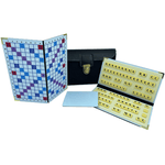 Scrabble Duplicate ou de Voyage en Cuir Vegan - Magnétique - Pliant - Noir - Jeux de Lettres et de Chiffres cadeau bel objet - Rouge et Noir