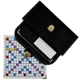Scrabble Duplicate ou de Voyage en Cuir Vegan - Magnétique - Pliant - Noir - Jeux de Lettres et de Chiffres cadeau bel objet - Rouge et Noir