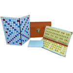 Scrabble Duplicate ou de Voyage en Cuir Vegan - Magnétique - Pliant - Orange - Jeux de Lettres et de Chiffres cadeau bel objet - Rouge et Noir