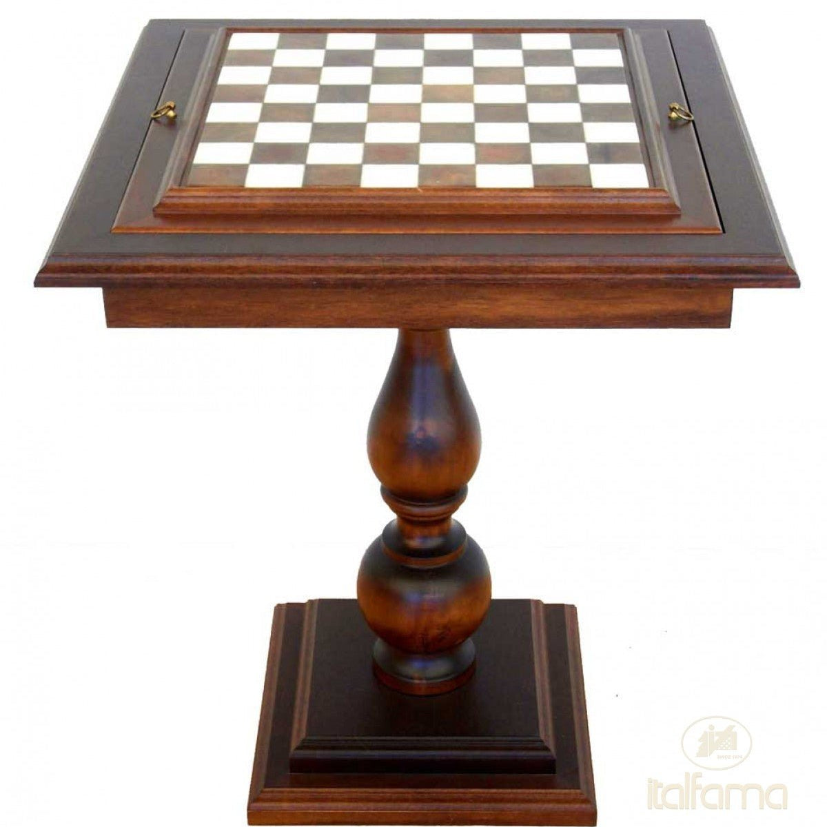 Table d'échecs en bois de bruyère - Echiquier en marbre italien - table de jeu échecs classique et décoratif cadeau adulte - Rouge et Noir