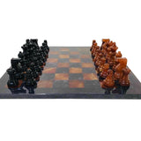 Ensemble jeu d'échecs - Agathe - Scali - ensemble d'échecs classique et décoratif - Rouge et Noir