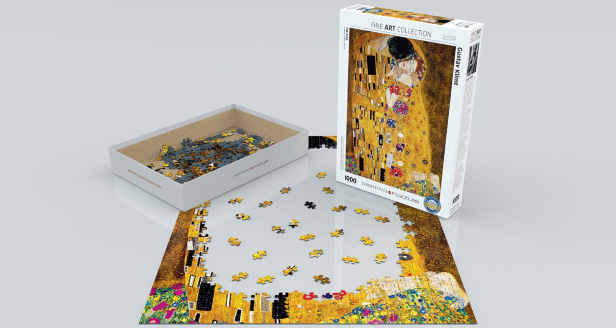 Puzzle Eurographics - 1000 p - Le Baiser - Klimt - Puzzle en carton - Rouge et Noir